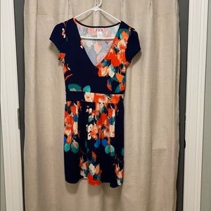 Navy and floral dress